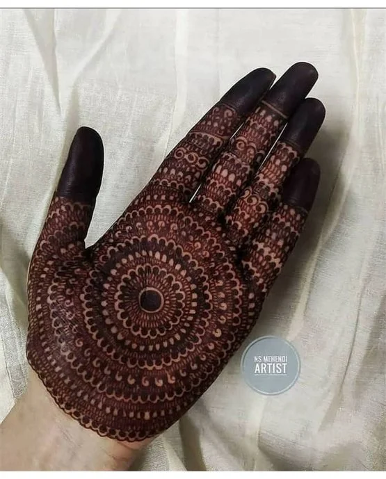 Creative Outline On Rose Front Hand Mehndi Design